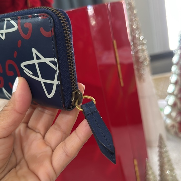 💙♥️GUCCI Calfskin Ghost Zip Around Card Case/Wallet - Picture 7 of 10